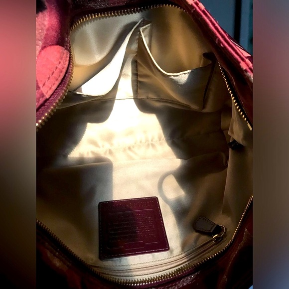 🎉HP🎉Coach Rare Signature 2-In-1 Crossbody 3-Tone Ox Blood Patton Leather Purse - Picture 14 of 17